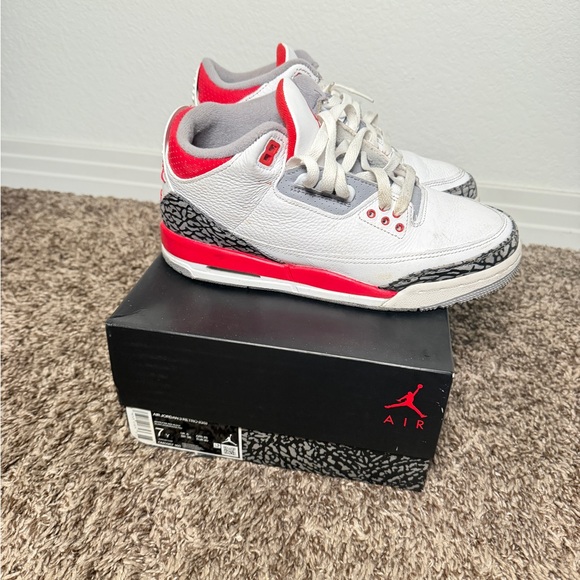 Nike White Grey and Red Kids Basketball Sneakers